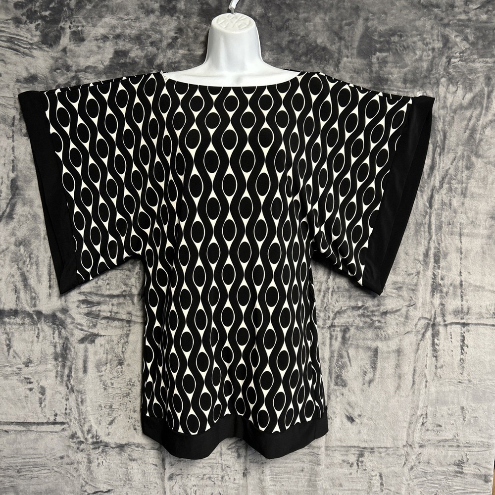 JTB Women's Small Geometric Micro Mini‎ Dress Dolman Sleeve Geometric Stretch